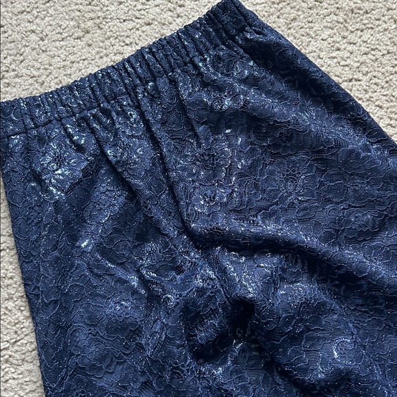 J. Crew Dark Blue Sparkle Lace Trousers - Picture 6 of 6